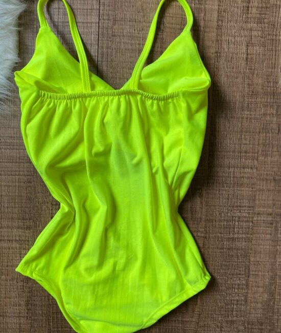 Body Básico Alça Liso Amarelo Neon - Sempre Linda Loja