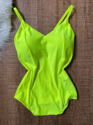 Body Básico Alça Liso Amarelo Neon - Sempre Linda Loja