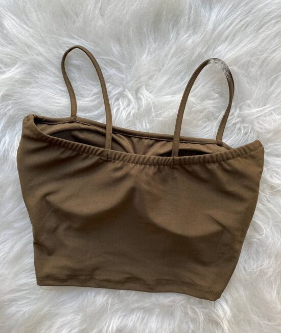 Cropped Reto Com Bojo Liso Verde Militar - Sempre Linda Loja