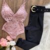 Body Meia Taça Tule Floral - Sempre Linda Loja