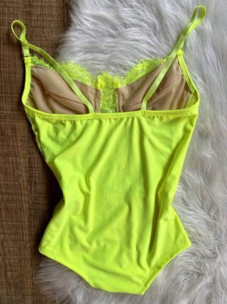 Body Renda Lia Rosa Neon - Sempre Linda Loja