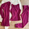 Conjunto Fer Cardigan + Blusa e Calça Mescla Pink - Sempre Linda Loja