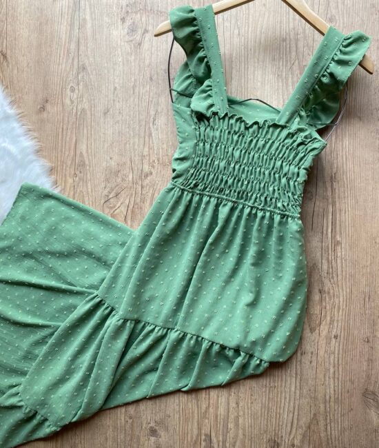 Vestido Longo Alice - Verde Claro - Sempre Linda Loja