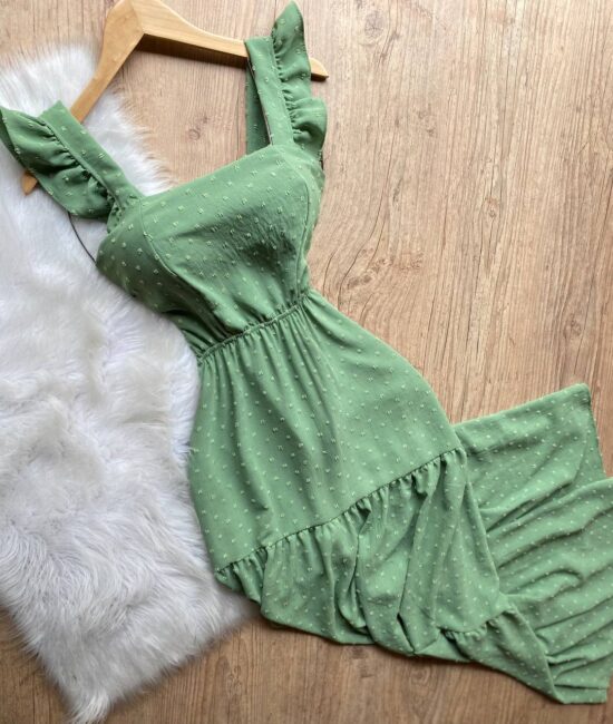 Vestido Longo Alice - Verde Claro - Sempre Linda Loja