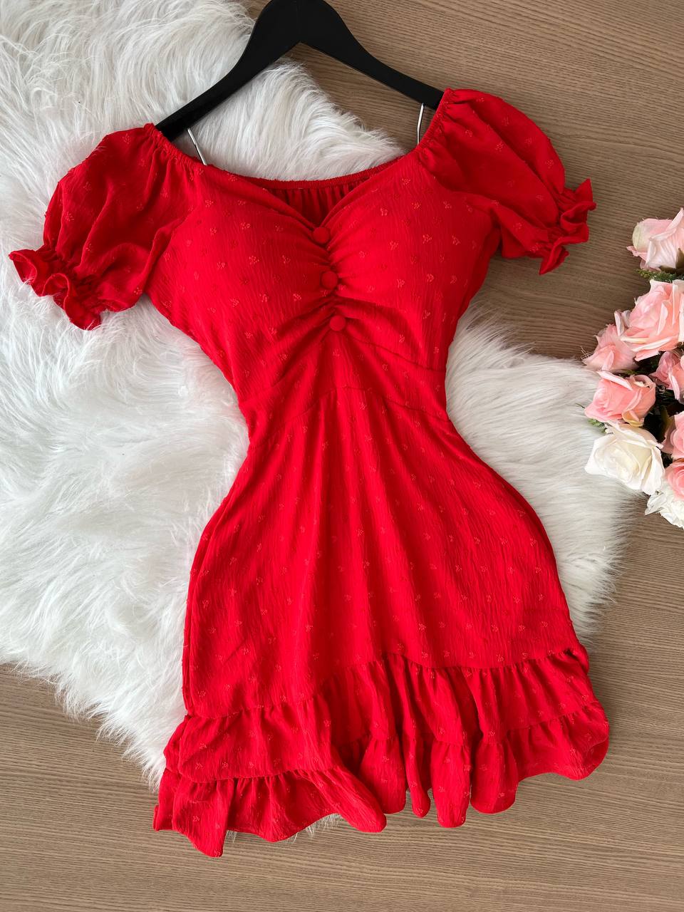 Vestido ciganinha best sale vermelho curto