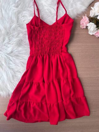 Vestido Curto Maria - Vermelho - Sempre Linda Loja