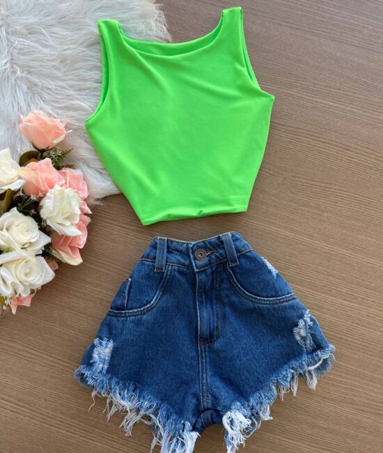 Cropped Regata Lu - Verde Neon - Sempre Linda Loja