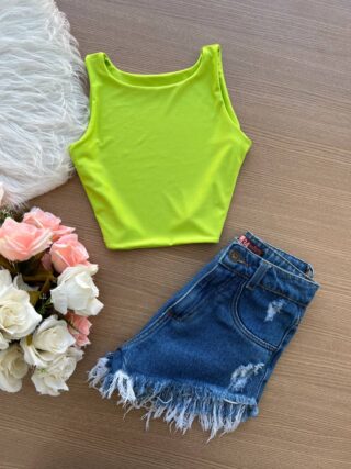 Cropped Regata Lu - Verde Neon - Sempre Linda Loja