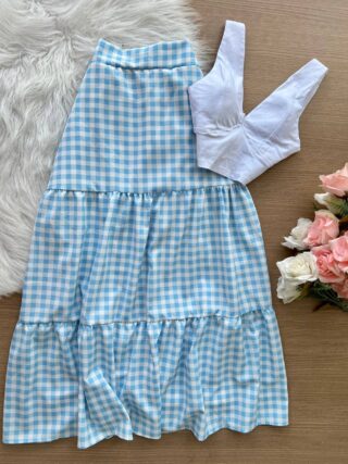 Vestido Midi Dandara Com Manga Princesa com Cinto - Caramelo - Sempre Linda Loja