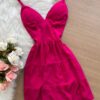 Vestido de Alça com Decote – Pink (cópia) - Sempre Linda Loja