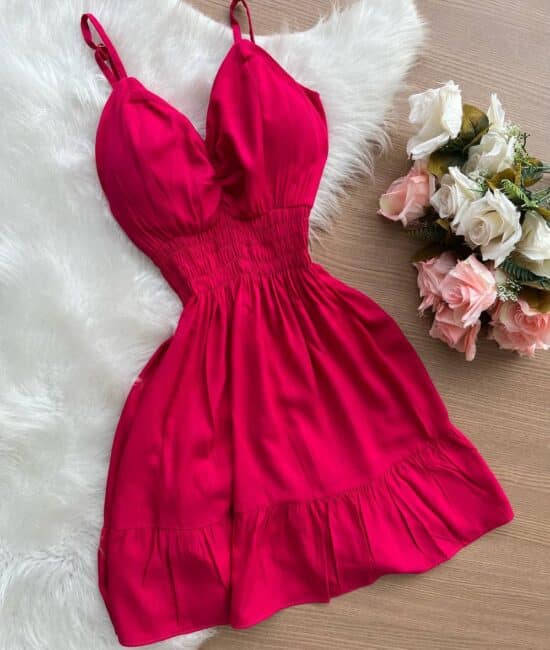 Vestido Maria Viscolinho – Pink - Sempre Linda Loja