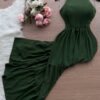 Vestido Longo Bárbara – Verde Militar - Sempre Linda Loja