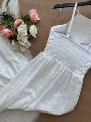 Vestido Longo Barbara Laise Bordado - Branco - Sempre Linda Loja