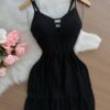 Vestido Yasmin Curto c/ Detalhe no Decote – Preto - Sempre Linda Loja