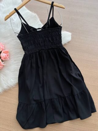 Vestido Yasmin Curto c/ Detalhe no Decote – Preto - Sempre Linda Loja