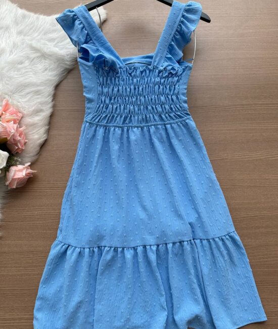 Vestido Curto Alice – Azul Claro - Sempre Linda Loja