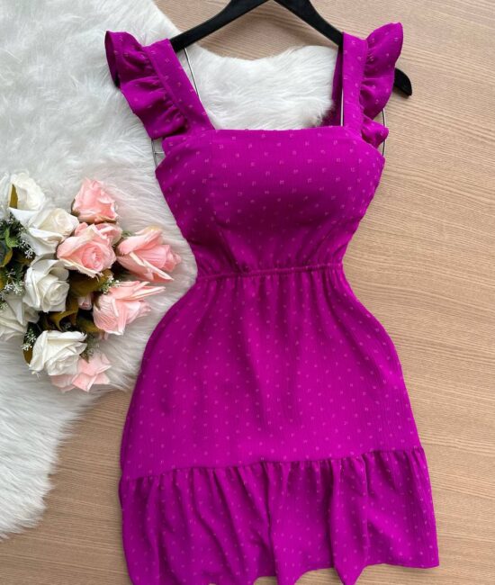 Vestido Curto Alice – Fúcsia - Sempre Linda Loja