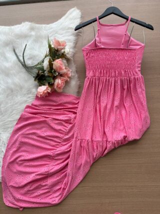 Vestido Longo Barbara Laise Bordado – Rosa Claro - Sempre Linda Loja