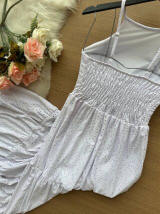 Vestido Longo Barbara Laise Bordado – Branco - Sempre Linda Loja