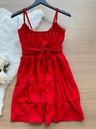 Vestido Curto Ayla c/ Detalhe Aberto no Decote – Vermelho - Sempre Linda Loja