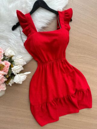 Vestido Curto Alice – Vermelho - Sempre Linda Loja