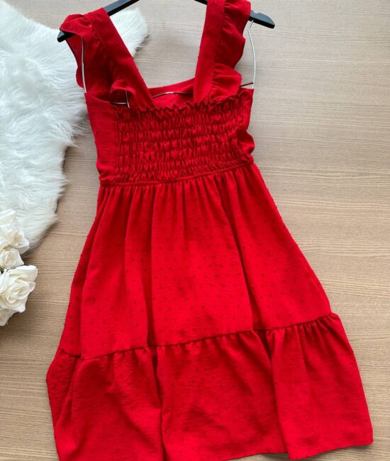 Vestido Curto Alice – Vermelho - Sempre Linda Loja