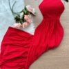 Vestido Longo Barbara Laise Bordado – Vermelho - Sempre Linda Loja