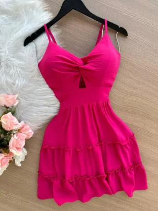 Vestido Bruna Curto – Pink - Sempre Linda Loja