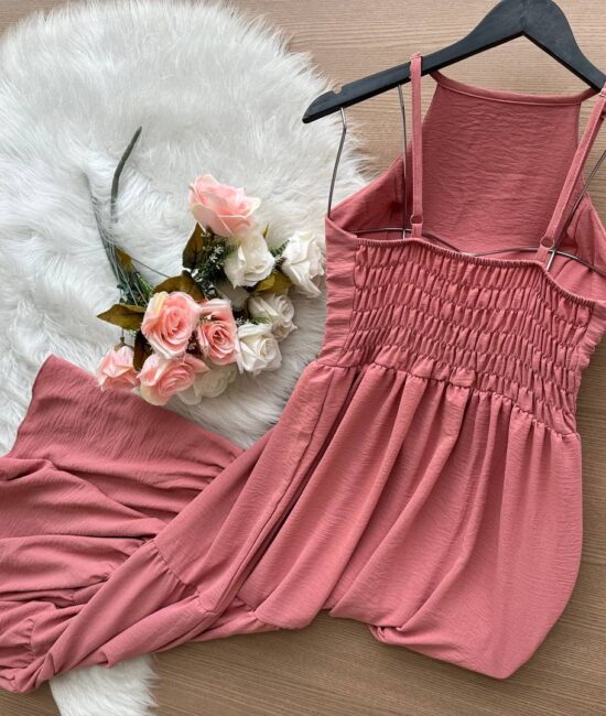 Vestido Longo Barbara – Rosa Claro - Sempre Linda Loja