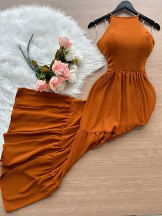 Vestido Longo Barbara – Caramelo - Sempre Linda Loja