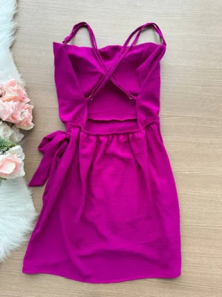 Vestido Detalhe Envelope Izabel - Fúcsia - Sempre Linda Loja