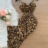 Vestido Midi Maria Luiza c/ Alça Detalhe Aberto no Decote Animal Print - Modelo 1 - Sempre Linda Loja