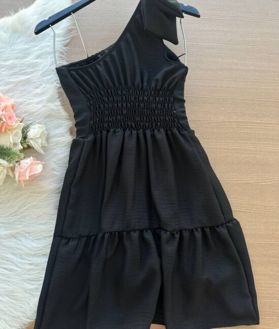 Vestido Midi Ombro a Ombro Manga 3/4 com Punho em elástico, acinturado em lastex - Branco - U, Branco - Sempre Linda Loja