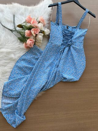 Vestido Longo Flavia Duna - Azul Claro - Sempre Linda Loja