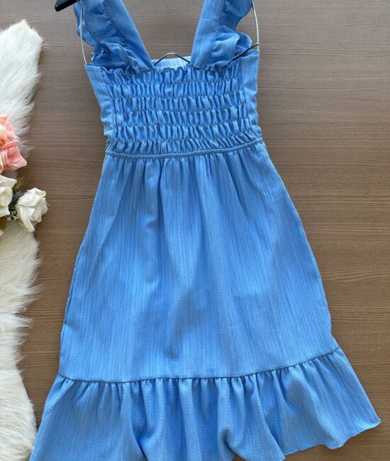 Vestido Longo Flavia Duna - Azul Claro - Sempre Linda Loja