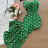 Vestido Midi Botão Marcela Estampado Florido – Verde Bandeira - Sempre Linda Loja