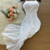 Vestido Longo Lavínia Tricoline Bordado – Branco - Sempre Linda Loja