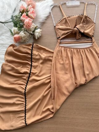 Vestido Longo Mia - Nude - Sempre Linda Loja