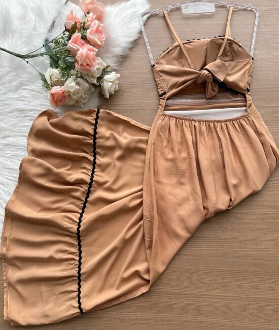 Vestido Longo Mia - Nude - Sempre Linda Loja