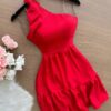 Vestido Curto Nathalia Detalhe Laço na Alça Mula Manca - Vermelho - Sempre Linda Loja