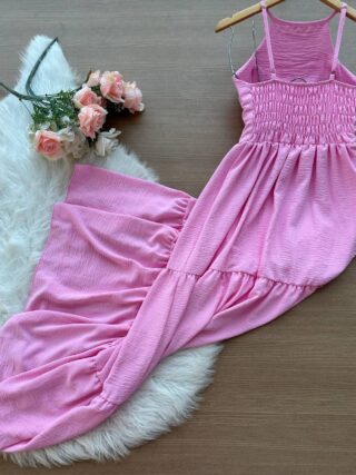 Vestido Longo Barbara – Rosa Claro - Sempre Linda Loja