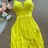 Vestido Yasmin Curto c/ Detalhe no Decote – Amarelo - Sempre Linda Loja